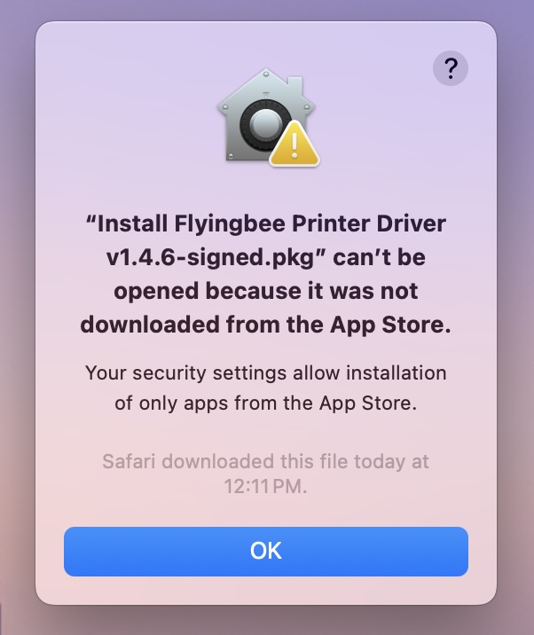 How to fix a app can\'t be opened because it was not downloaded from the App Store.
